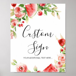 Poster Baby shower d'été Fruits et verdure Panneau person