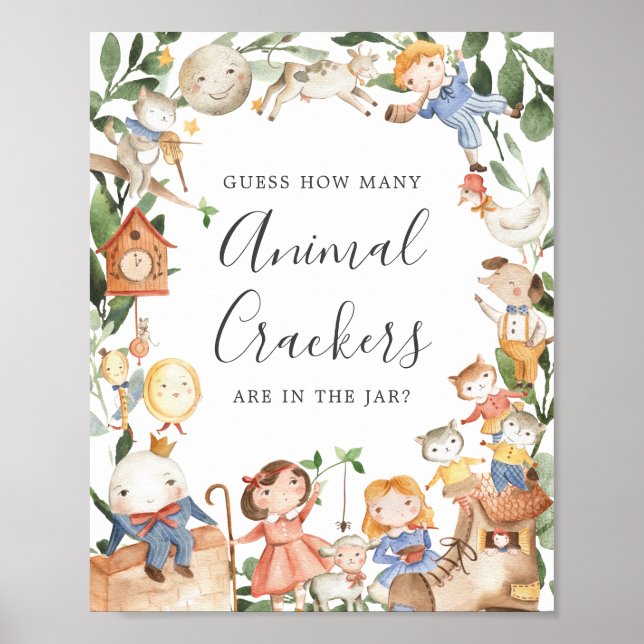 Poster Baby-Shower Devinez Combien de Crackers Animaux en (Devant)