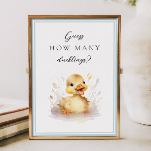 Poster Baby shower Devinez combien de signes canards