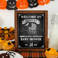 Baby shower d'Halloween vintage Stroller Bienvenue