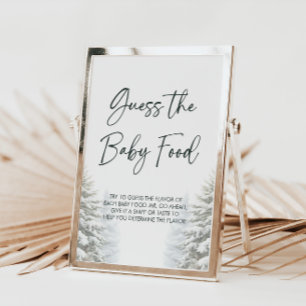 Poster Baby shower d'hiver Devinez Le Baby Food Game Pann
