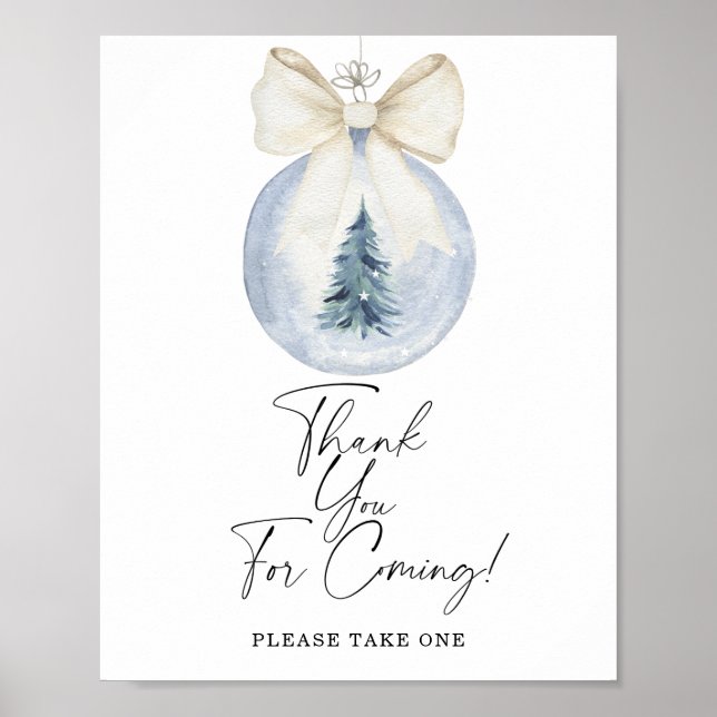 Poster Baby shower d'hiver Merci pour venir (Devant)