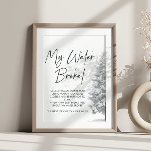 Poster Baby shower d'hiver My Water Broke Jeu SIGNE