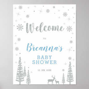 Poster Baby shower d'hiver Welcome Party