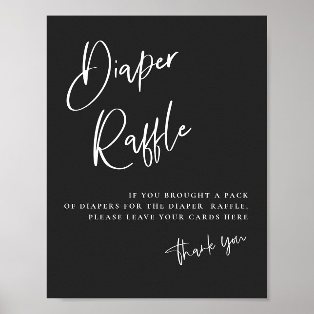 Poster Baby shower d'inspiration gothique noire Déchets R (Devant)