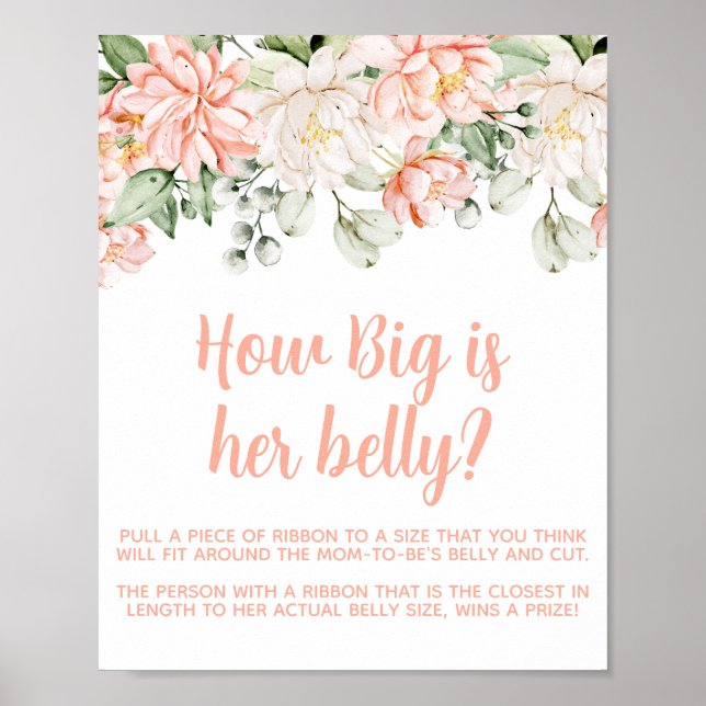 Poster Baby shower d'ivoire brun brun Gros ventre Jeu (Devant)
