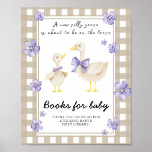 Poster baby shower d'oie - livres pour bébé