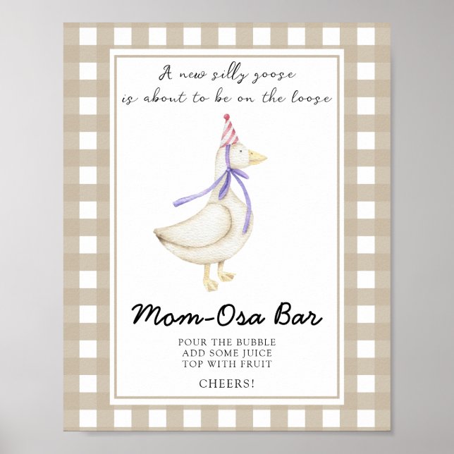Poster baby shower d'oie - Momosa bar (Devant)