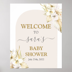 Poster Baby shower du désert de Bohême Symbole de bienven