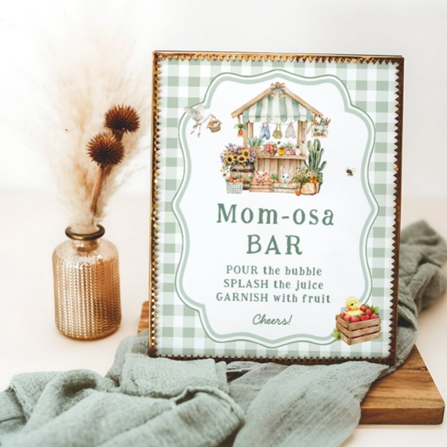 Poster Baby shower du marché agricole - bar Mom-osa (Créateur téléchargé)