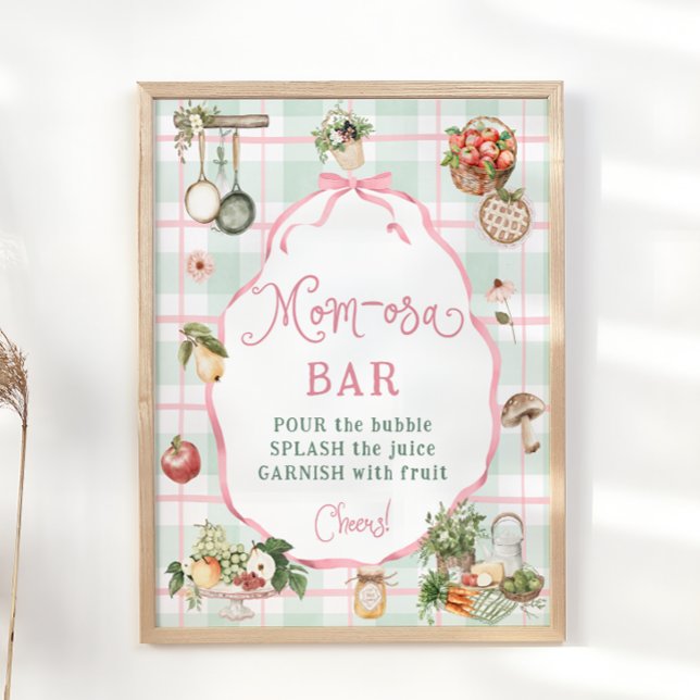 Poster Baby shower du marché agricole - bar Mom-osa (Créateur téléchargé)