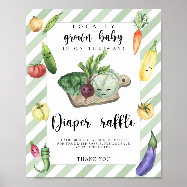 Poster baby shower du marché des agriculteurs - tombola d (Devant)
