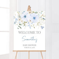 Baby shower Dusty Blue Baby Bloom Bienvenue