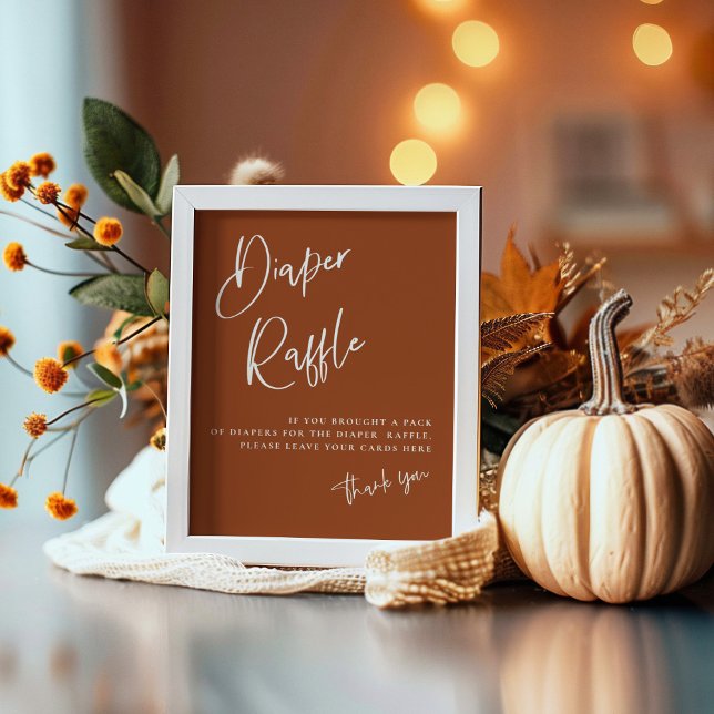 Poster Baby shower en terre cuite Boho Chaussure Refus (Créateur téléchargé)