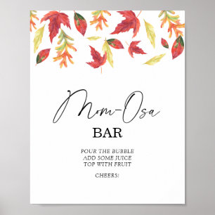 Poster Baby shower feuille Momosa bar