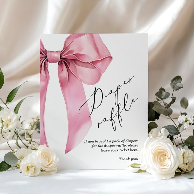 Poster Baby shower fille de la chaudière tombole rose (Créateur téléchargé)