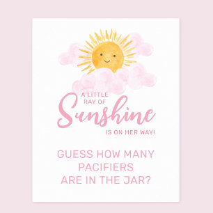 Poster Baby Shower Fille Rayon De Soleil Combien De Tétin