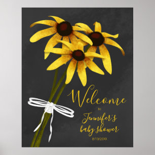 Poster baby shower fleur sauvage Black Eyed Susan