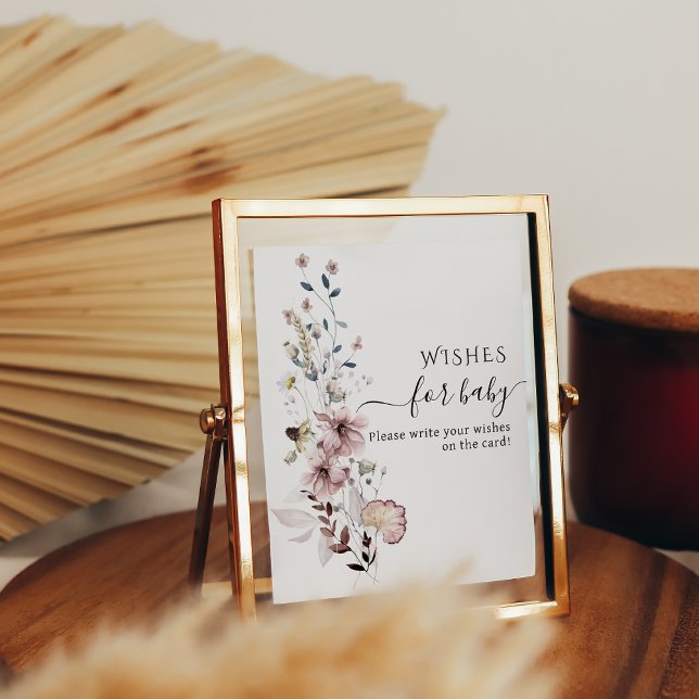 Poster Baby shower fleur sauvage boho Wives for Baby Game (Créateur téléchargé)