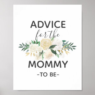 Poster Baby shower Fleurs Conseils pour maman SIGNE