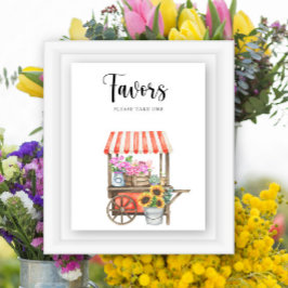 Poster Baby shower Fleurs cultivées localement