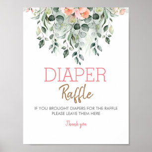 Poster Baby shower Fleurs roses Signal entièrement person