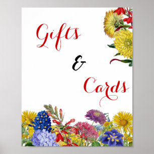 Poster Baby shower Floral fleur sauvage Cadeaux & Cartes
