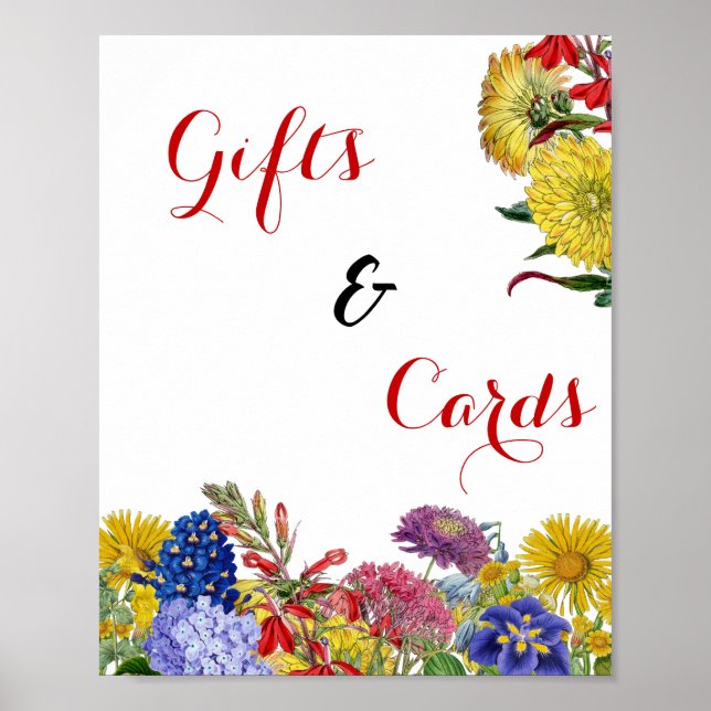 Poster Baby shower Floral fleur sauvage Cadeaux & Cartes (Devant)