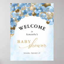 Baby shower Garçon Arch Blue & Gold