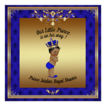 Poster Baby shower garçon, prince bébé garçon, ble