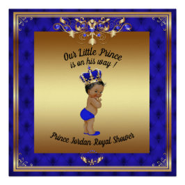 Poster Baby shower garçon, prince bébé garçon, ble