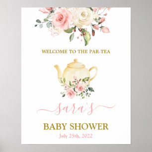 Poster Baby shower Girl Par-Tea Panneau de bienvenue