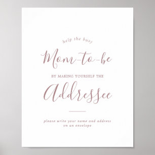 Poster Baby shower Gold Rose minimal Adresse une envelopp
