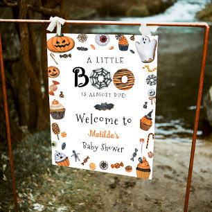 Poster Baby shower Halloween Little Boo Bienvenue