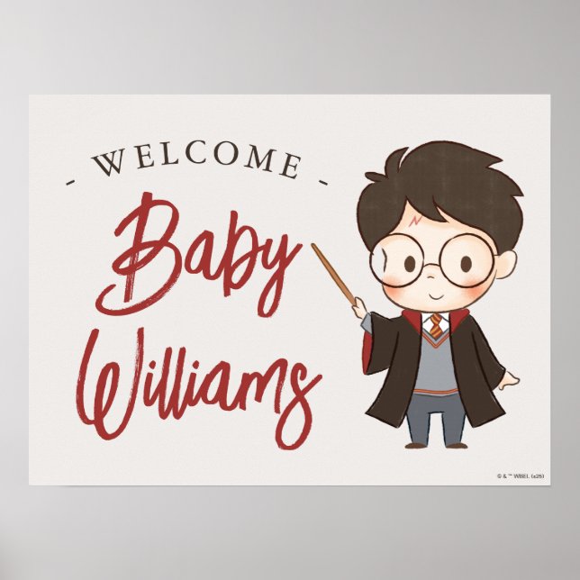 Poster Baby shower Harry Potter simple (Devant)