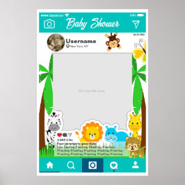 Póster Baby Shower Instagram Custom Selfie Frame Poster