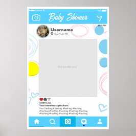 Póster Baby Shower Instagram Custom Selfie Frame Poster