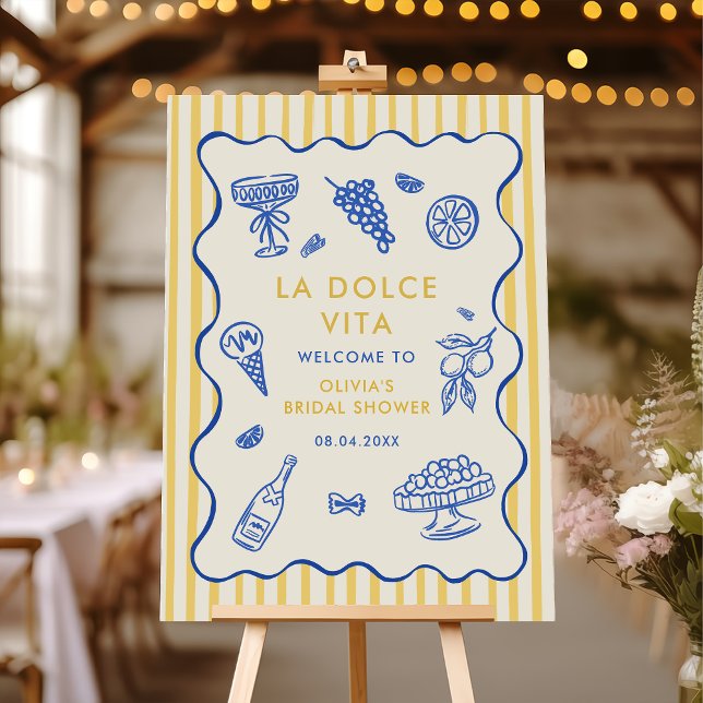 Poster Baby Shower Italien Fantaisiste La Dolce Vita (Créateur téléchargé)