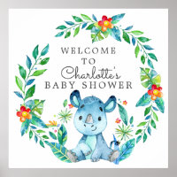 Baby shower Jungle Rhino Bienvenue