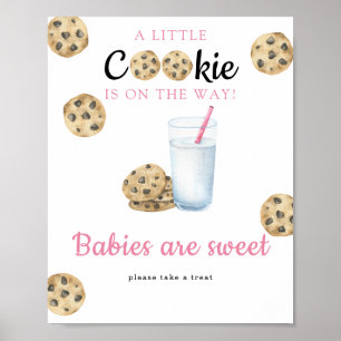 Poster Baby-shower lait & cookies Les bébés sont doux