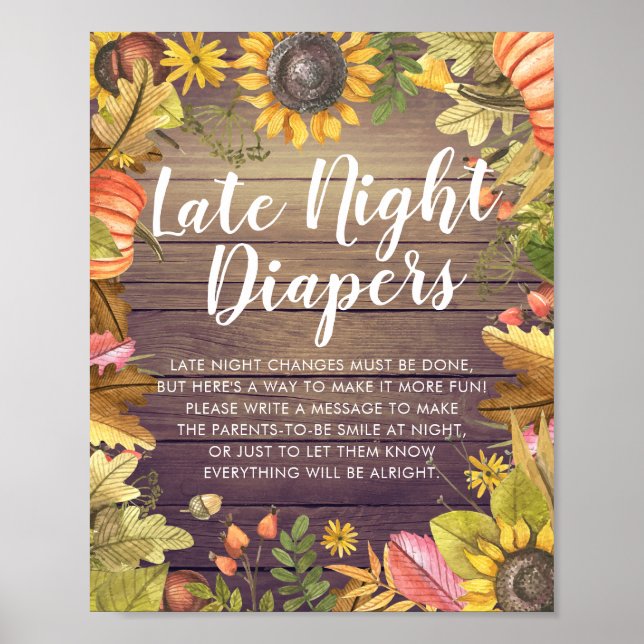 Poster Baby shower Late Night Diapeurs Citrouilles Tourne (Devant)