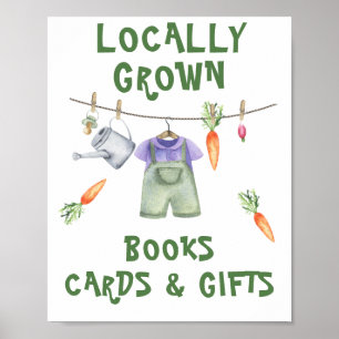 Poster Baby shower légumes - livres, cartes et cadeaux 