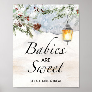 Poster Baby shower Les bébés sont doux prendre un régal