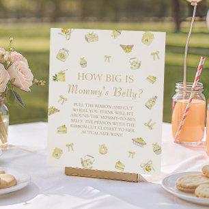 Poster Baby Shower Little Lemon Quelle taille a le ventre