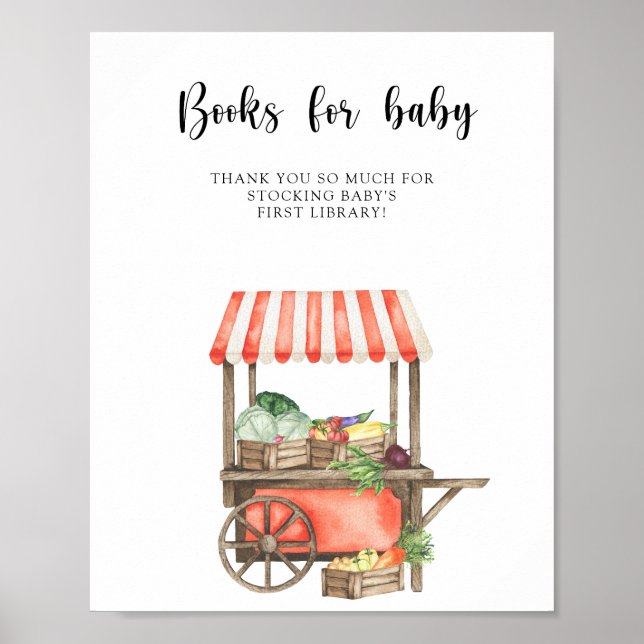 Poster baby shower local - livres pour bébé (Devant)