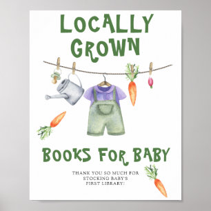 Poster baby shower local - livres pour bébé