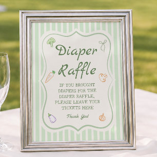 Poster Baby-Shower Marché Fermier Tirage au Sort Couches