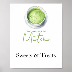 Poster Baby shower Matcha Latte - Friandises et douceurs