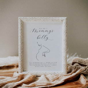Poster Baby shower minimaliste La taille du ventre de mam