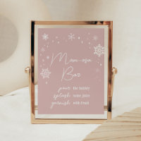 Baby shower Modern Pink Snowflakes Maman Osa Bar